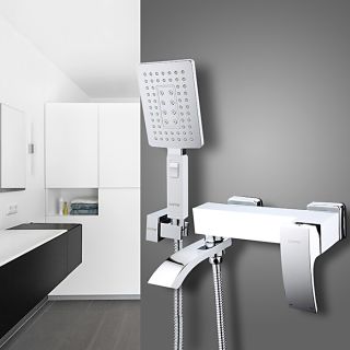 Смеситель для ванны Gappo G3207-8 белый/хром